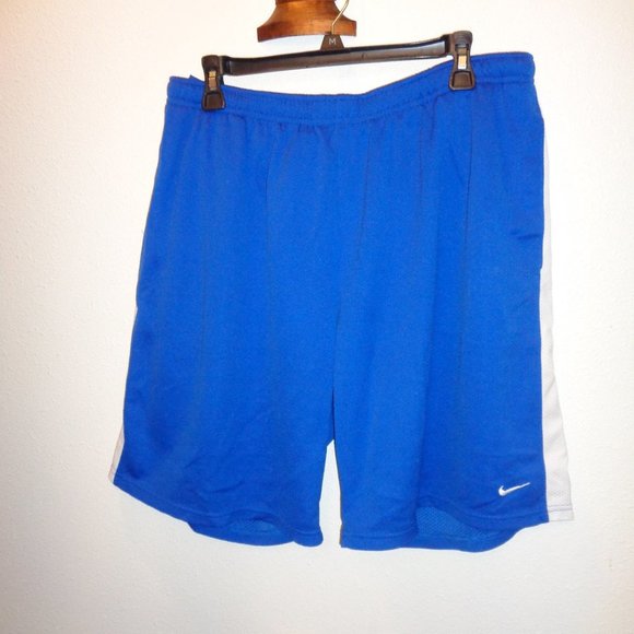 Nike Men's Blue and White Team Fit Dry Shorts Size 3XL - Picture 1 of 10